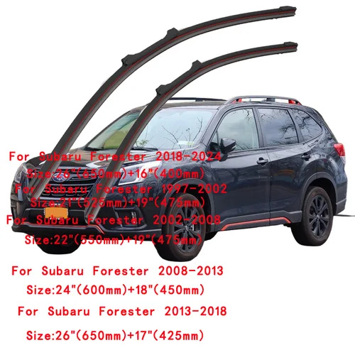 Imagen 2 del producto Limpiaparabrisas de goma doble para Subaru Forester SUV SJ SK 2013 2014 2015 2016 2017 2018 2019 2020 2021 2022