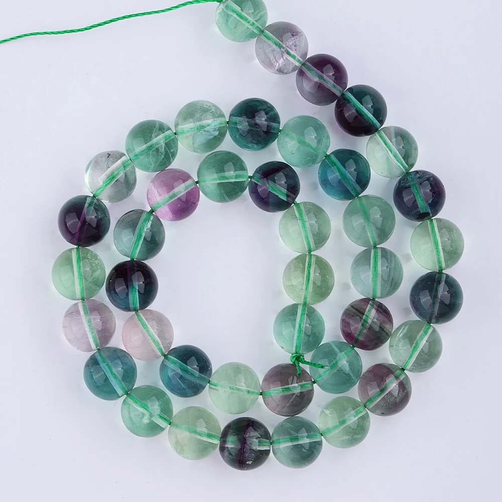 A+ Natural Colorful Fluorite Loose Beads for Jewelry Making Bracelet Necklace Wholesale Stone Beads DIY Accessories 6 8 10mm