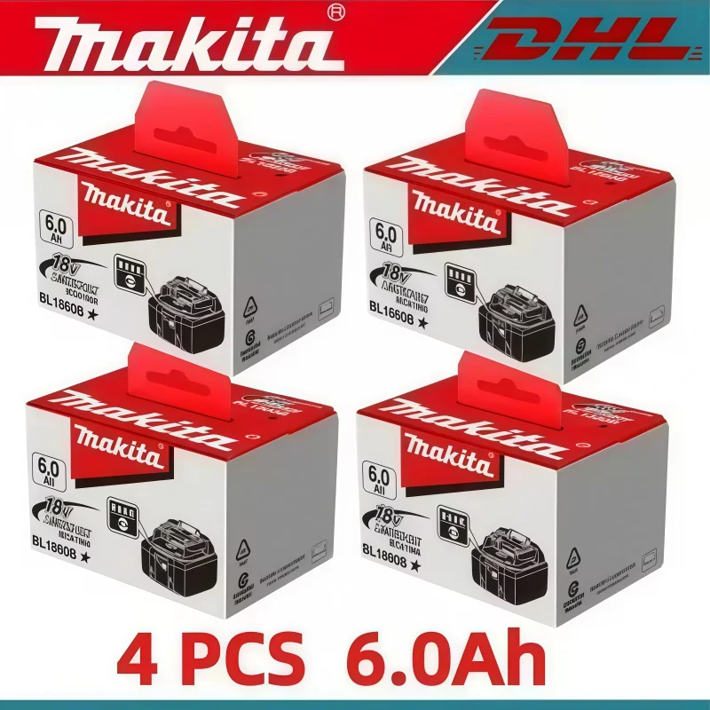 Genuine 6AH Makita BL1860 6Ah Battery Power Tools Li-ion Replacement LXT BL1850 BL1840 for 18V Screwdriver with BMS 18V Battery