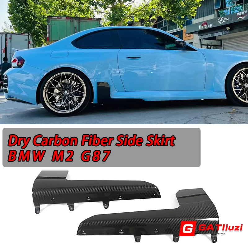 

Dry Carbon Fiber Side Skirts Lip Flaps Extension Rocker Splitters Diffuser Winglet Set For BMW G87 M2 2023-IN MP Style Body Kit