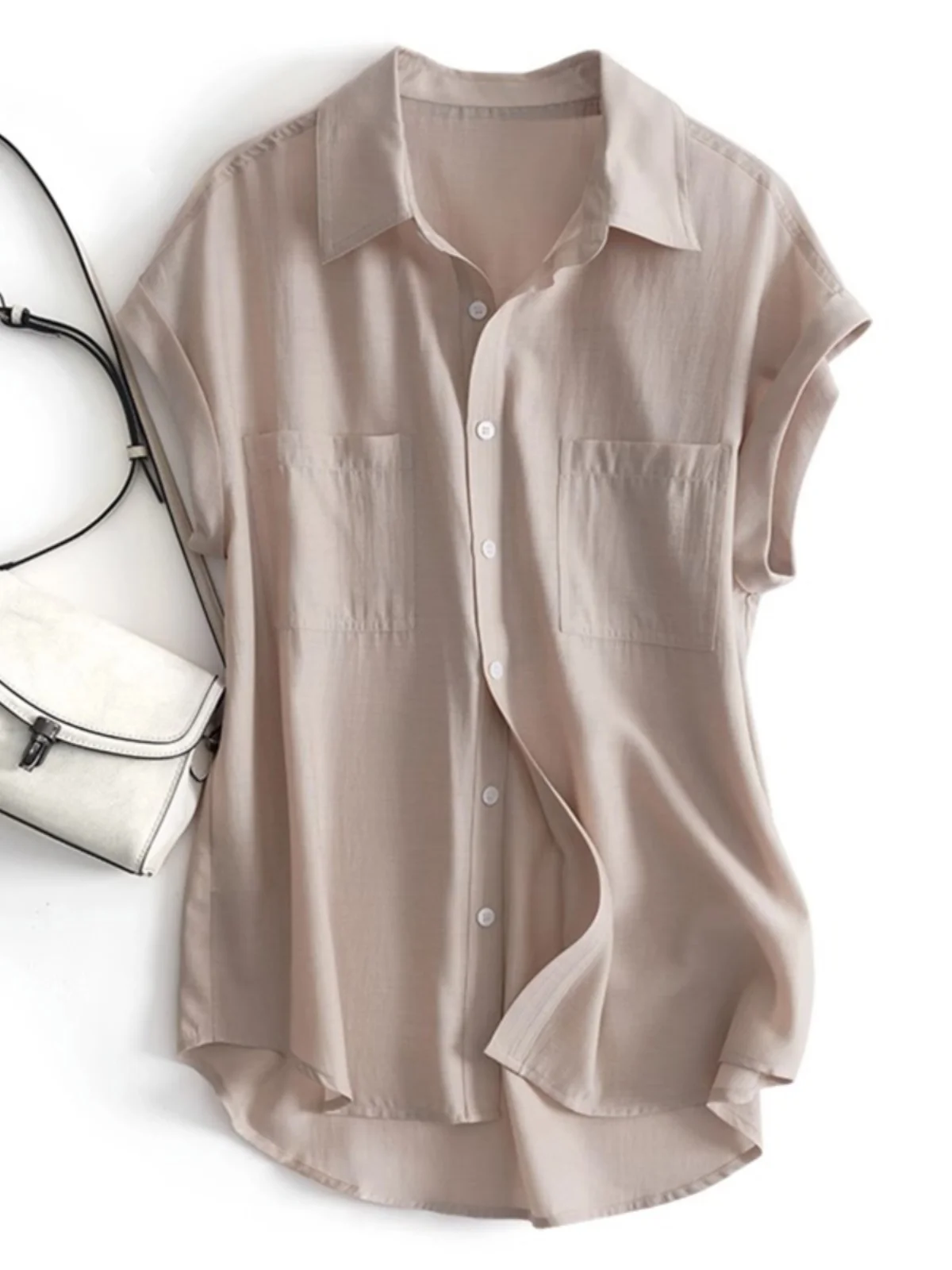 Ele Collar ort Sve Chiffon irt Mujer Verano Viajes Versátil Adelgazamiento Profional irt Moda Ajuste Suelto