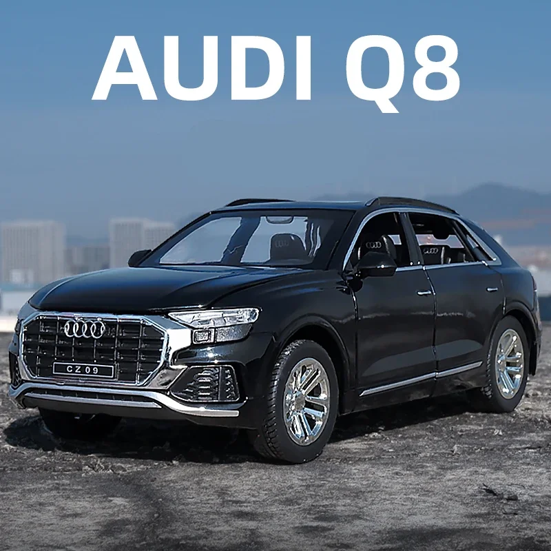 

1:24 AUDI Q8 SUV Alloy Car Model Diecast Metal Vehicles Car Model High Simulation Sound and Light Collection Childrens Toys Gift