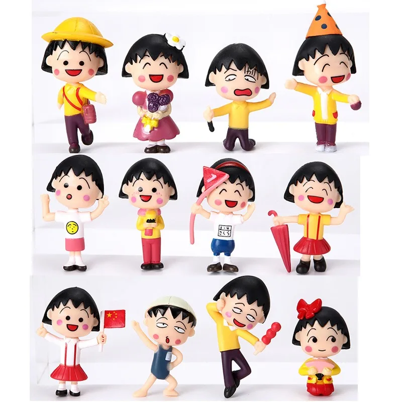 Nuevo Adorno Hecho a Mano de Chibi Maruko Chan, Figura Pequeña de Anime, Ramo de Juguetes, Decoración para Pasteles, Micropaisaje