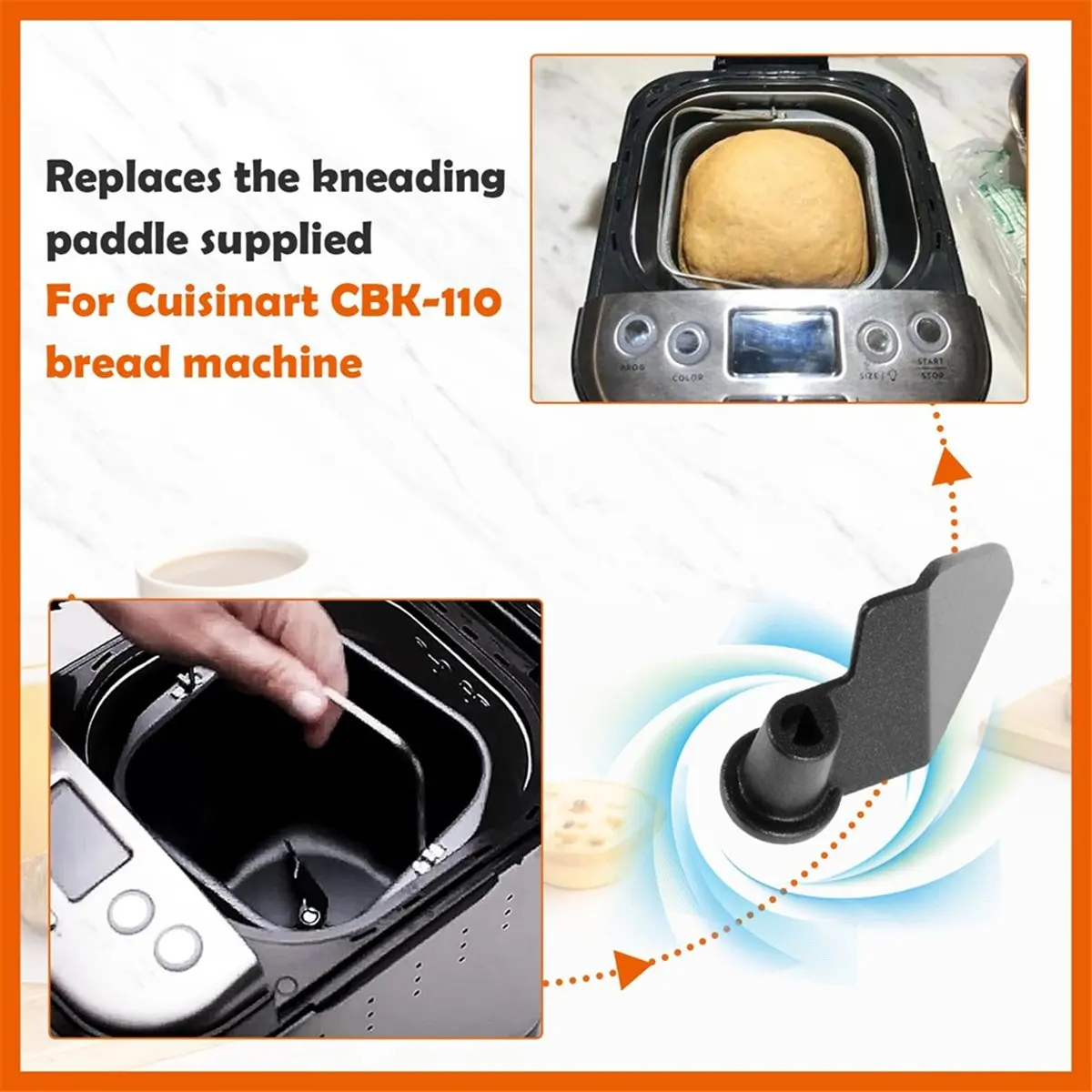 [N09RNew]4Pc Bread Maker Kneading Paddle ForCuisinart -110KP Kneading Paddle Nonstick Bread Machine Paddle Replacement Mixing