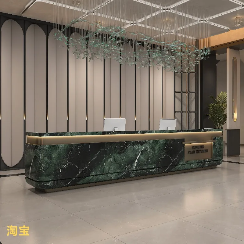 

Hotel Beauty Reception Desks Executive Long Company Aesthetic Reception Desks Design Minimalist Escritorio Commercial Furniture