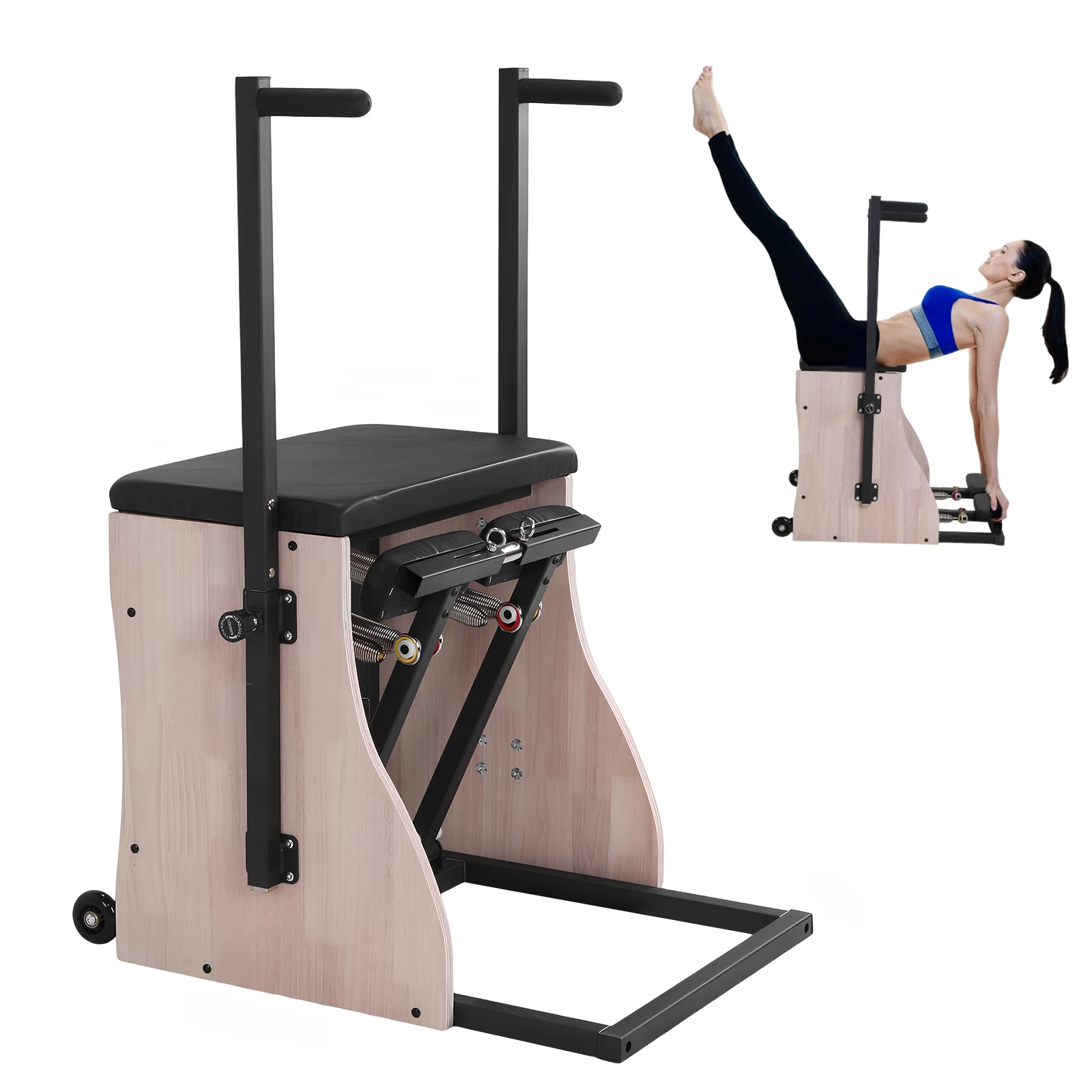 

Тренажер для фитнеса из дубового дерева с регулируемым сопротивлением, пружинами и раздельными педалями-рукоятками для домашнего использования и тренировок в спортзале