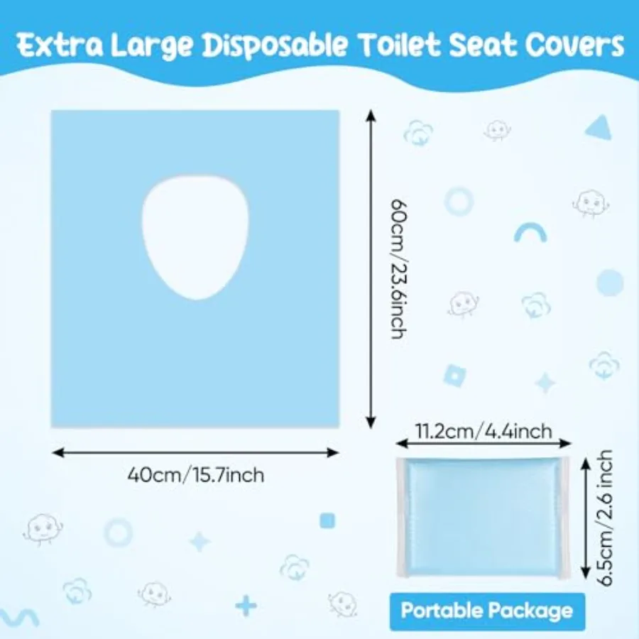 أغطية مقاعد المرحاض للاستعمال مرة واحدة، 30 عبوة من بطانات مقاومة للماء ملفوفة بشكل فردي وغير قابلة للانزلاق للبالغين، حل محمول وصحي f #3