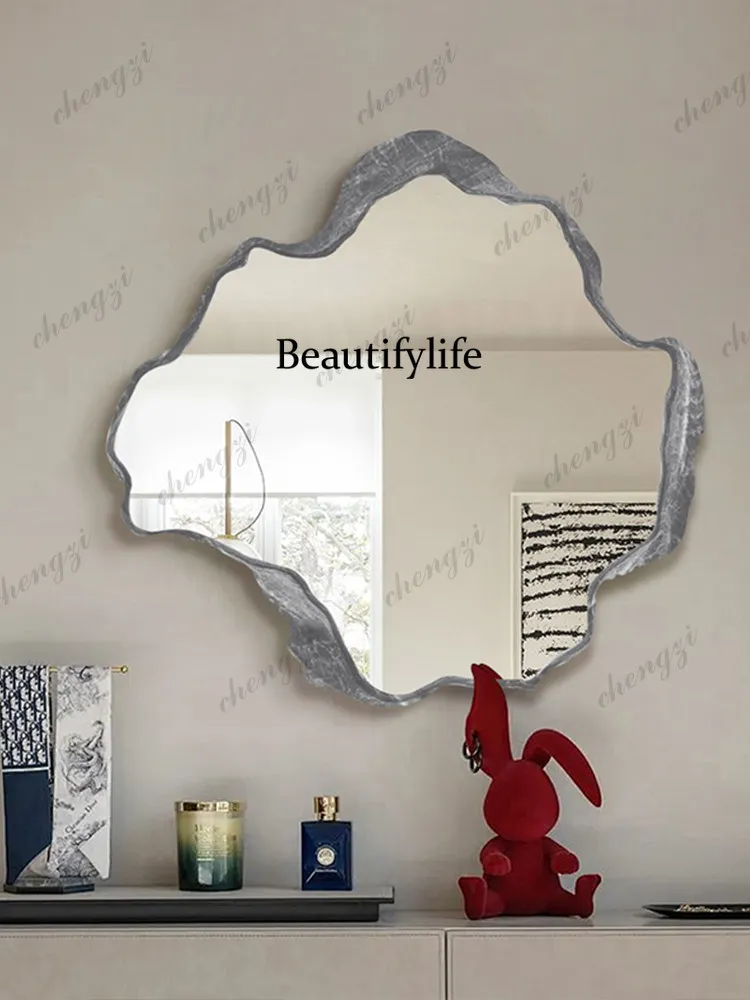 Nordic special-shaped mirror irregular wall-mounted bathroom mirror, artistic living room decorative mirror creativity