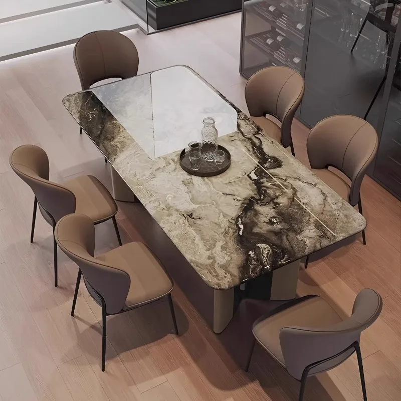 

Japanese Square Dining Tables Design Marble Deco Brown Space Saving Dining Tables Luxury Nordic Tavolo Pranzo Home Furniture
