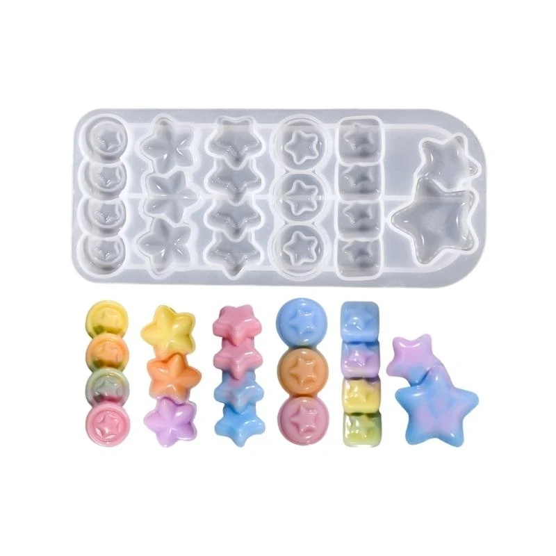 

E21f Fashion Heart Star Strudly Silicone Coolchain Set Set Craft Supplies Epoxy Resin щупы