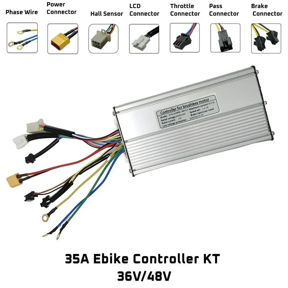 

36V/48V E-bike Electric Scooter Brushless Controller For Electric Bike Bicycle Accessories 1000W/1500W KT-35A Brushless Control