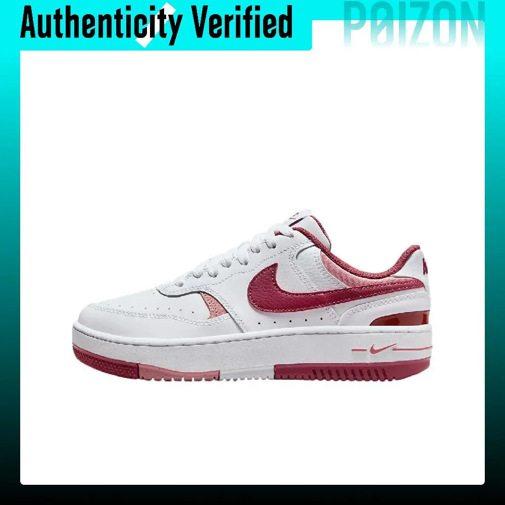 Nike Gamma Force Fashion Slip Resistant Height Increasing Low top Skateboard Shoes Women's White Red FQ8877-100