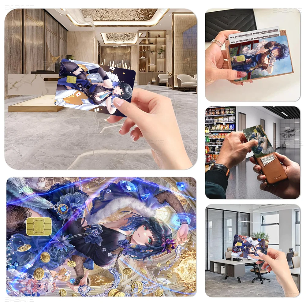 Genshin Impact Yelan Anime Spend Or Save Funny Shell On Off Ultra Thin No Fade Sticker Skin Cover Film For Debit Credit Card