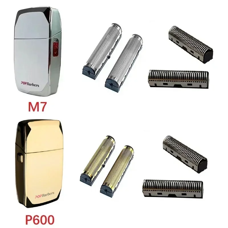 2Pcs Orignal Razor Shaver Professional Hair Clipper Blade Net Set for Pop Barbers P600 M7 Replaceable Cutter Head