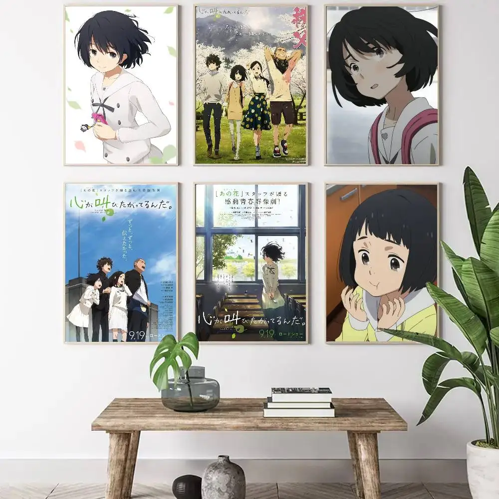 Anime Anthem Of The Heart Poster Art Sticky Wall Waterproof Home Living Room Bedroom Bar Aesthetic Decoration