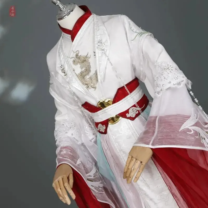بدلة العصور القديمة الأمير يويشين شيه ليان الأحمر والأبيض العصور القديمة هانفو هالوين كوس تأثيري المرأة فييستا كرنفال زي