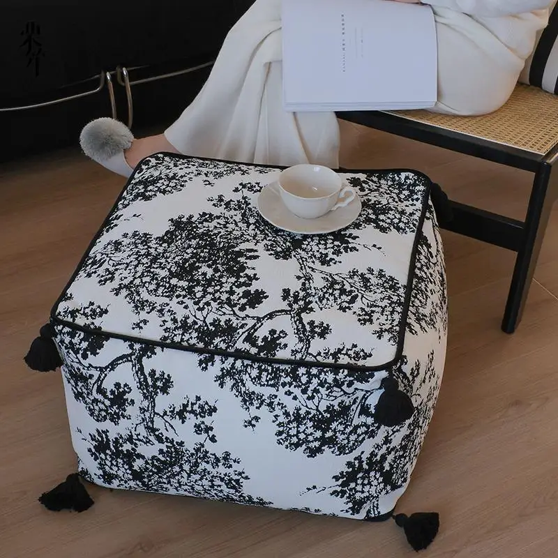 New Chinese-style embroidered futon cushion, French pillow for lazy sofa on the living room floor