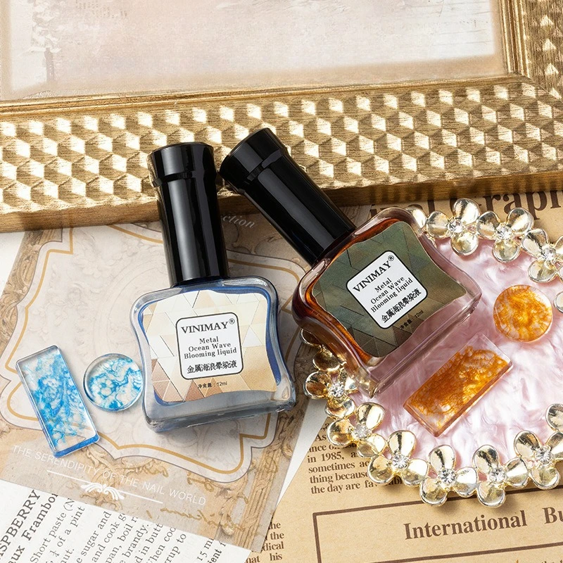 12 Colors/Set Sea Wave Blooming Gel Nail Polish TPO HEMA FREE UV Soak Off Gel Varnish Marble Lace Nail Art Blossom Gel