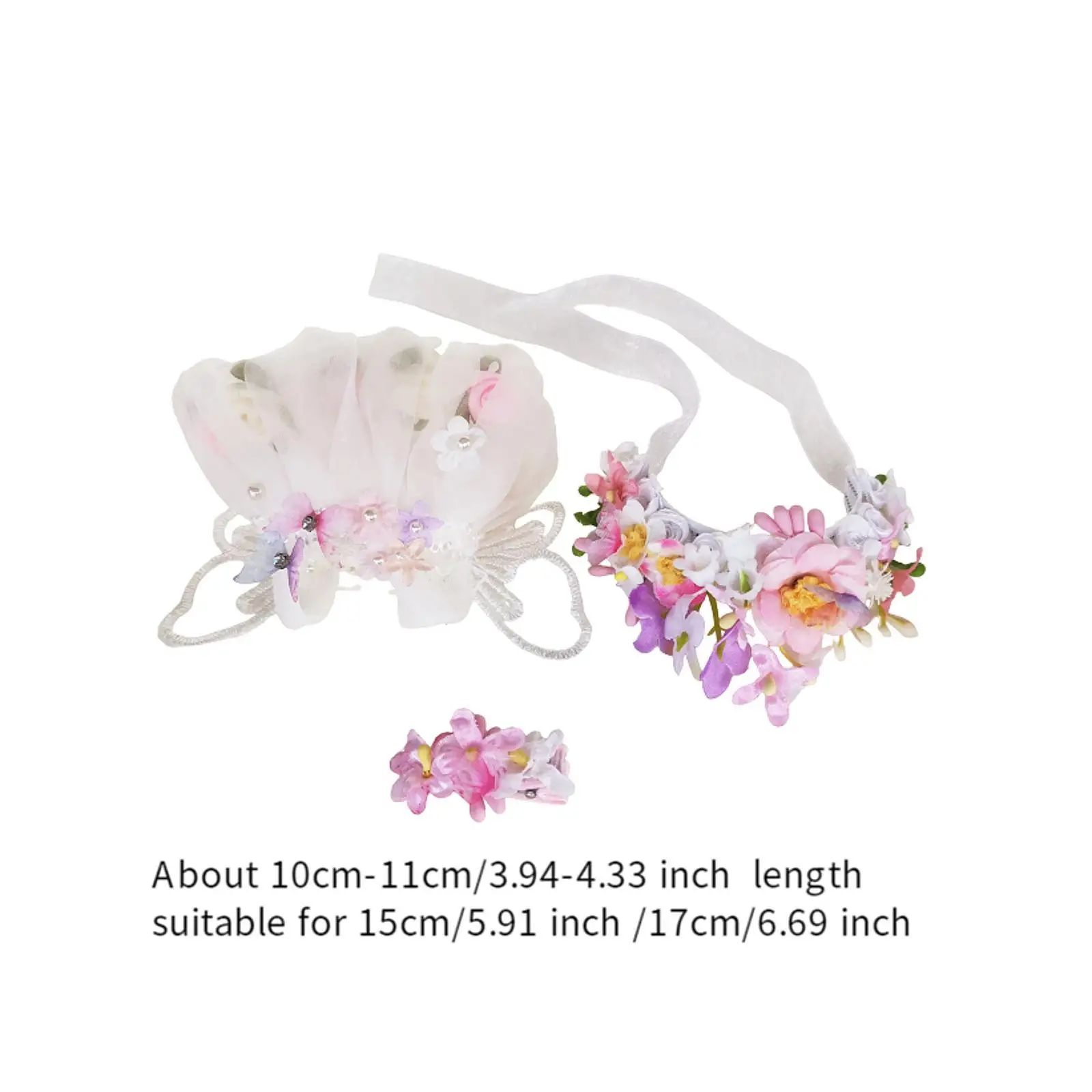 3x moda bonecas vestido com flor bandana hairpin traje para 15-17cm bonecas menina vestir-se presentes de aniversário presentes de halloween