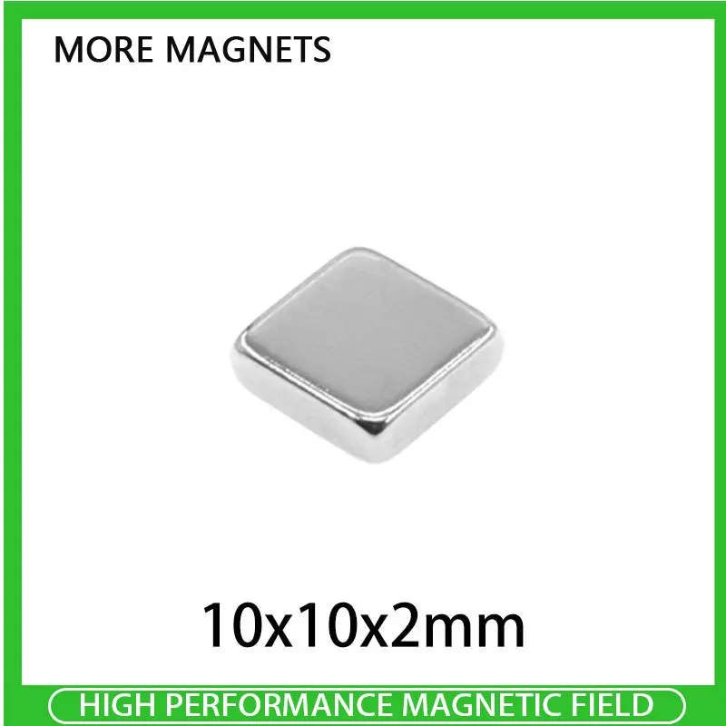 10/20/50/100/150/200/300/1000PCS 10x10x2 Square Strong Powerful Magnets 10*10*2 mm Block Rare Earth Neodymium Magnet 10x10x2mm