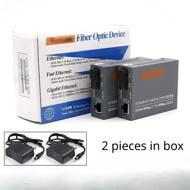 1 Pair of External Optoelectronic Converters HTB-GS-03-AB for Gigabit Transceiver Single Mode Fiber Optical