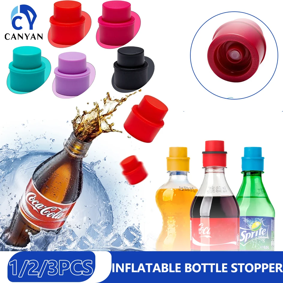 Bottle Stopper Inflatable Airtight Soda Cap Frizzy Drink Sealer Caps Bottle Pump Cover Carbonation Keeper Bar Accessories