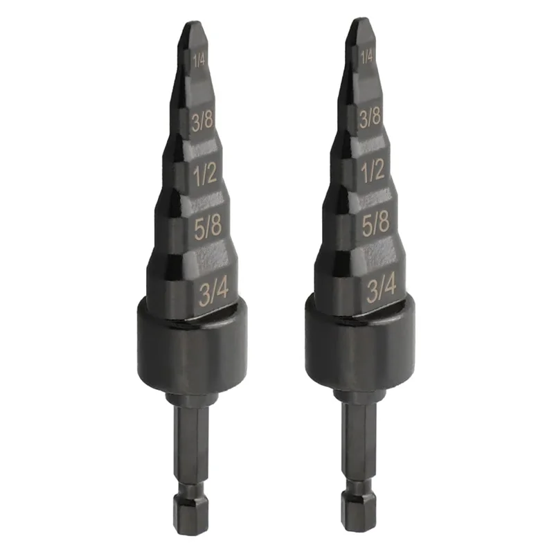 ABLQ Espansore per tubi in rame da 2 pezzi, strumento di riparazione per punte da trapano svasate per tubi in rame per condizionatore d'aria 5 in1