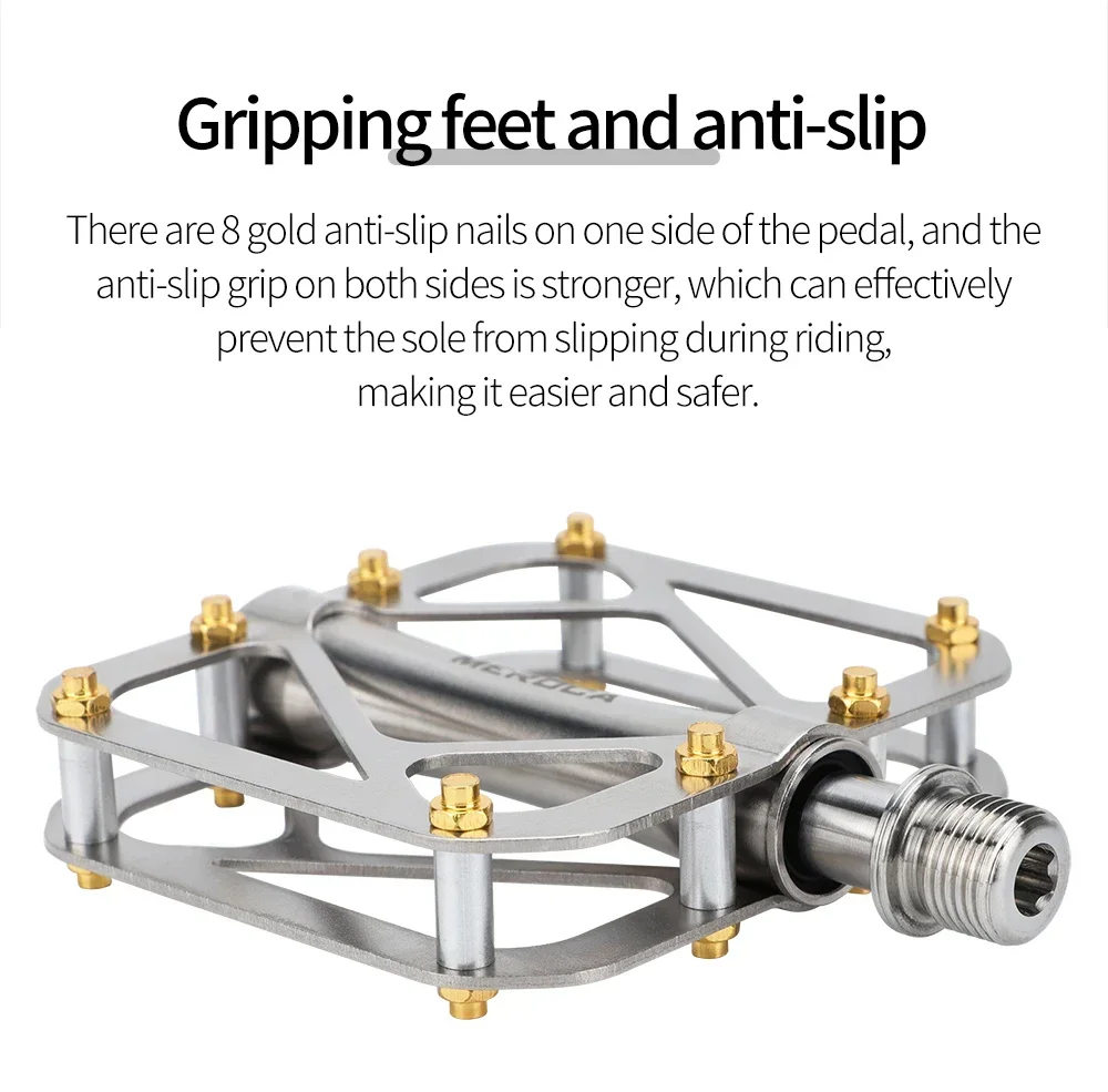 MEROCA Titanium Alloy Pedals Anti-Slip Bicycle Pedals Ultra-Light 3 Bearing Mountain Bike Universal Mtb Pedal Bicycle Accessorie
