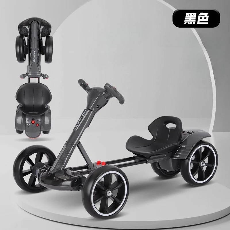 

Electric four-wheel vehicle foldable electric go-kart