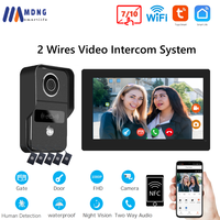 1080P Tuya Smart WIFI Doorbell Camera Apartment Video Intercom 2 Wires 7/10 Inch Wireless WIFI Video Doorphone  5-in-1 Unlock