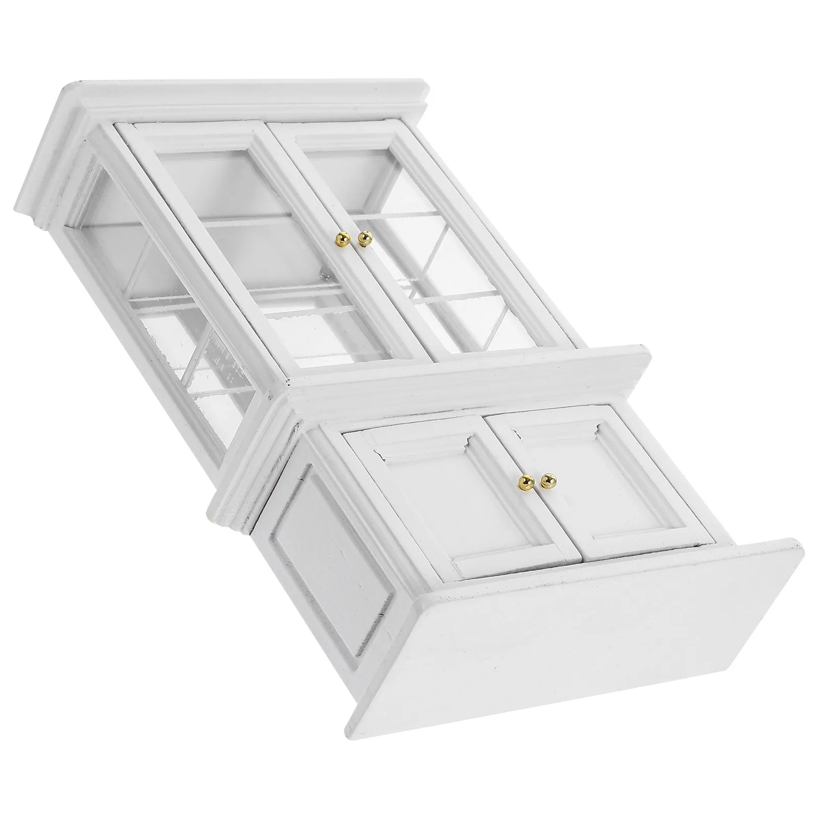 

Miniature Cabinet 1 12 Scale Wood Glass Miniature Display Cabinet Small Furniture Kids Room Decor Furniture