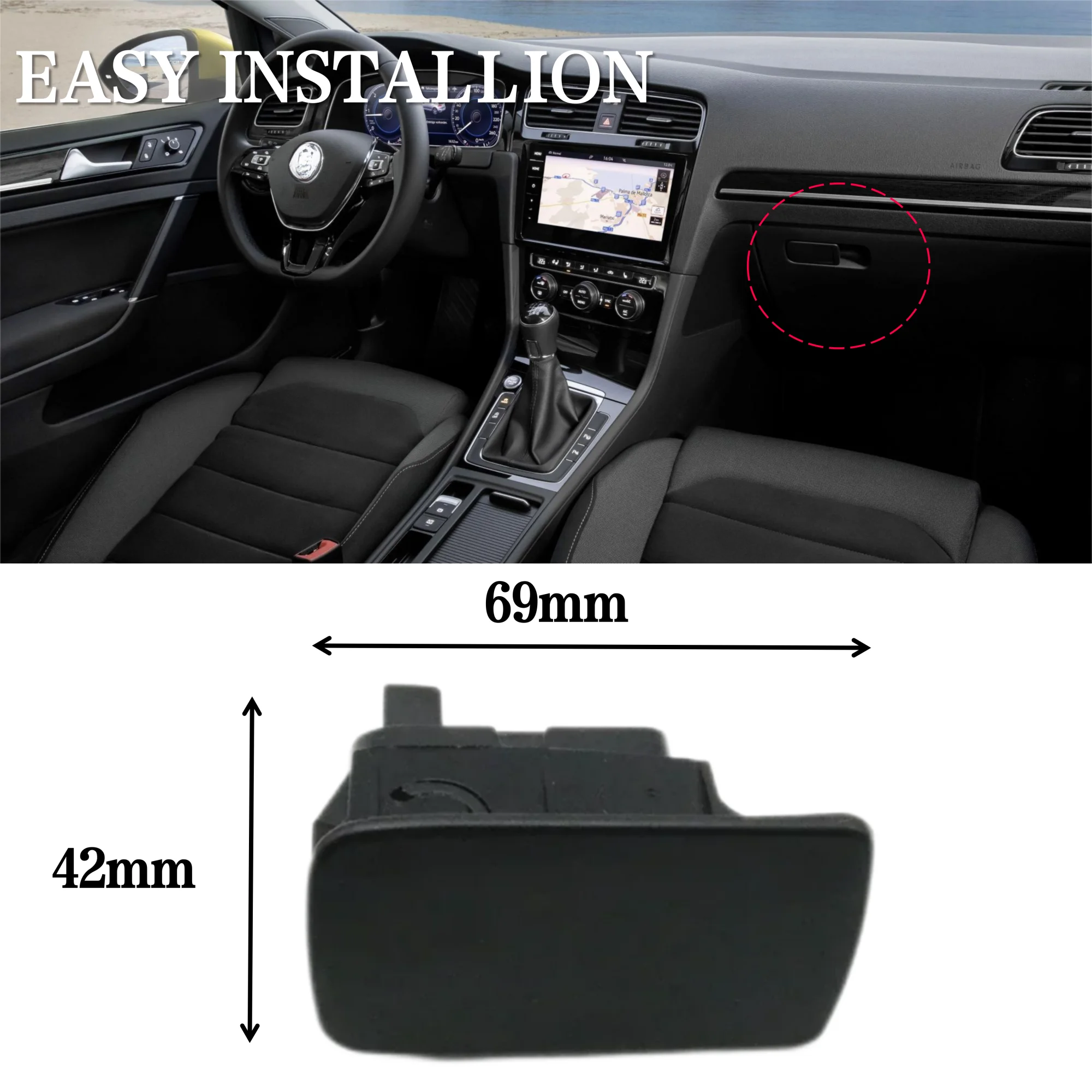 Car Glove Box Lid Latch Opener Handle Trim Cover Switch for VW Golf 6 Old Sagitar Interior spare part Compartment Lock1K1857077B