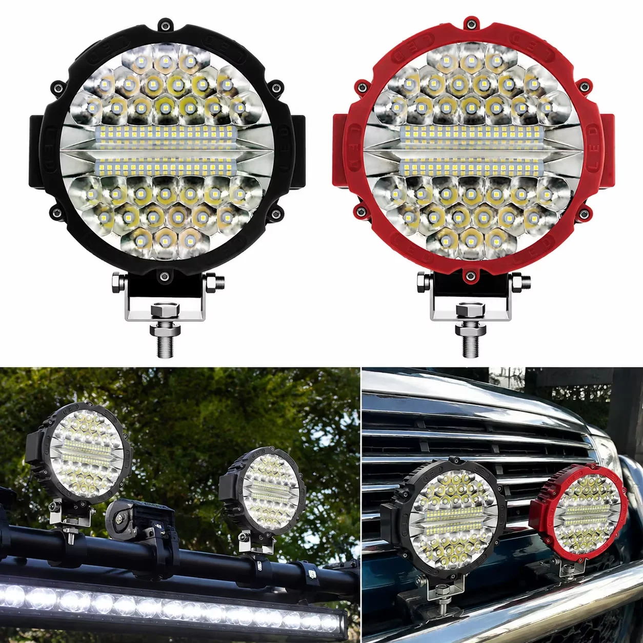 1/2PCS 7Inch 51W Auxiliary Lights Wide Vision LED Work Light For Off-road Trucks Tractors Car SUV White Light 6000K 12V 24V