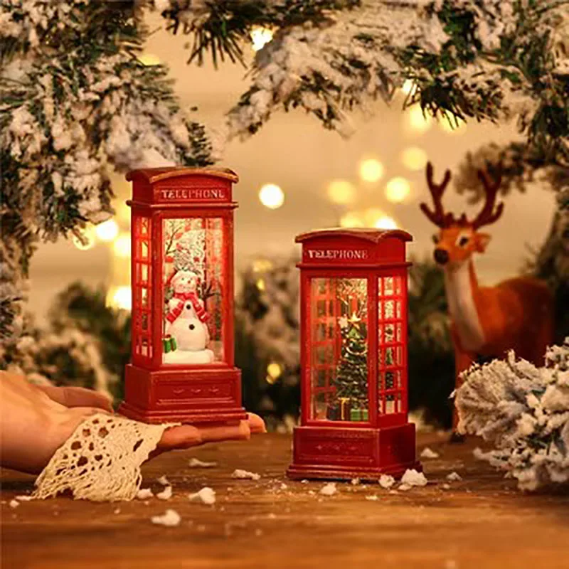 Christmas Phone Booth Light Table for the Elderly, Decoration Accessories, Christmas Tree Ornaments, Snowman, Home Decoration