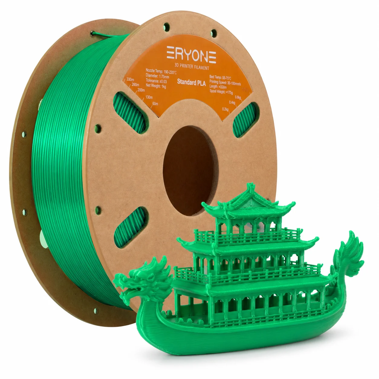 ERYONE 1KG Standard PLA Filament – Bestseller 1,75mm 3D-Druck, kein Verknoten, einfacher Druck, passend für die meisten FDM 3D-Drucker