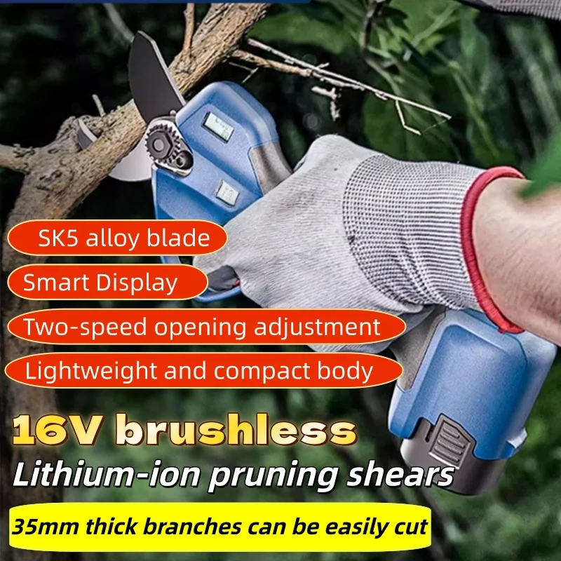 

Cordless Electric Pruning Shears Garden Tool Branche Cutter Cordless Electric Garden Scissors Fruit Tree for 2.5Ah 16V
