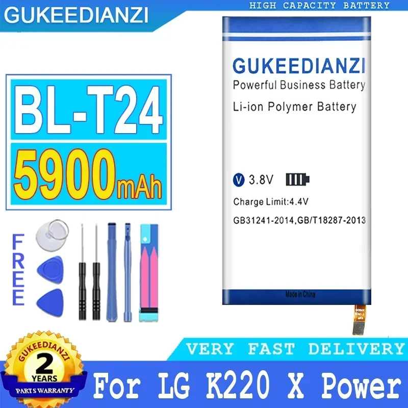 Efficient 5900mAh Mobile Phone Battery for LG K220 k220dsk X Power k220ds k220z k220dsz k220y ls755, BL-T24