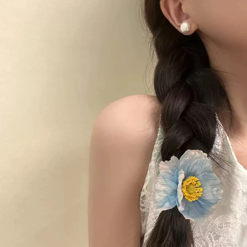 

Artificial Flower Hair Ropes for Girl Elastic Rubber Bands Sweet Fabric Floral Headwear Fashion Women Headdress Hair Accessories