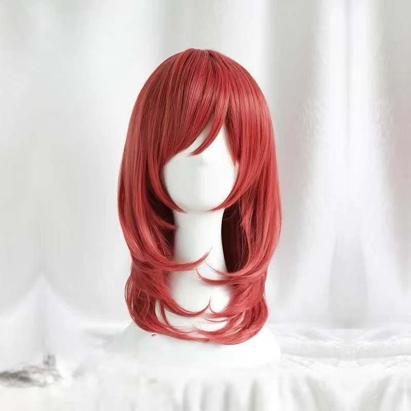 

Аниме LoveLive! Маки Нишикино красные синтетические волосы вьющиеся парик для косплея термостойкий парик для косплея с подкладкой из розовой сетки
