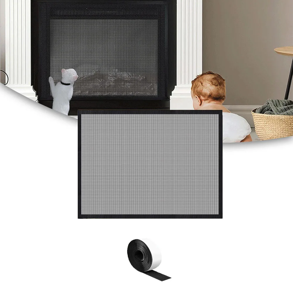 Black Woven Mesh Mesh Fireplace Cover Slightly Different Living Space Brightness Of Your Monitor Dusty Walls Black