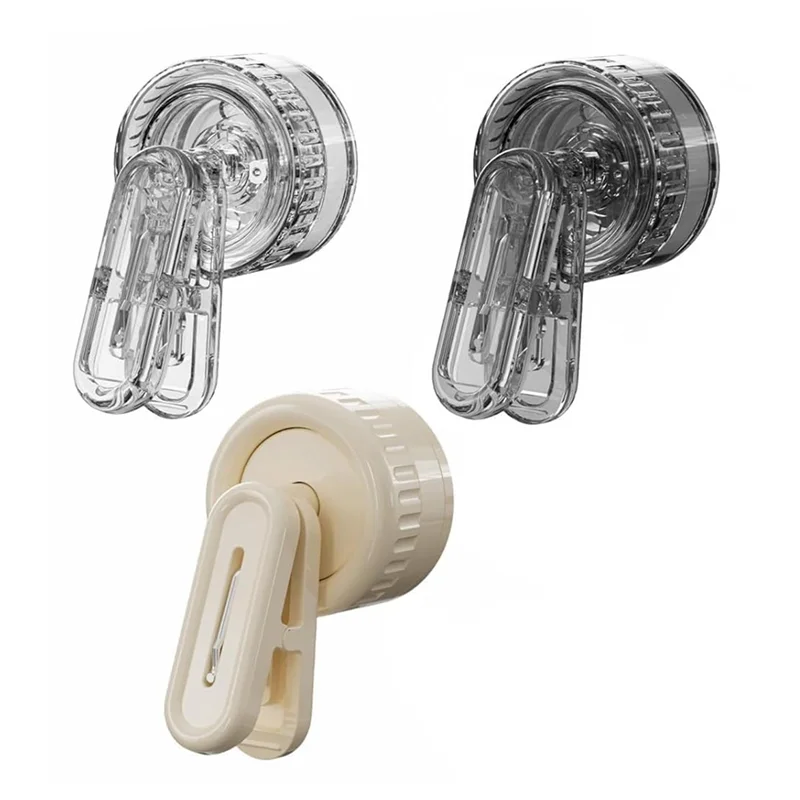 

Pack Of 3 Rotating Suction Cup Storage Clips Hooks For Hanging Home Office Accessories (D)-B09B