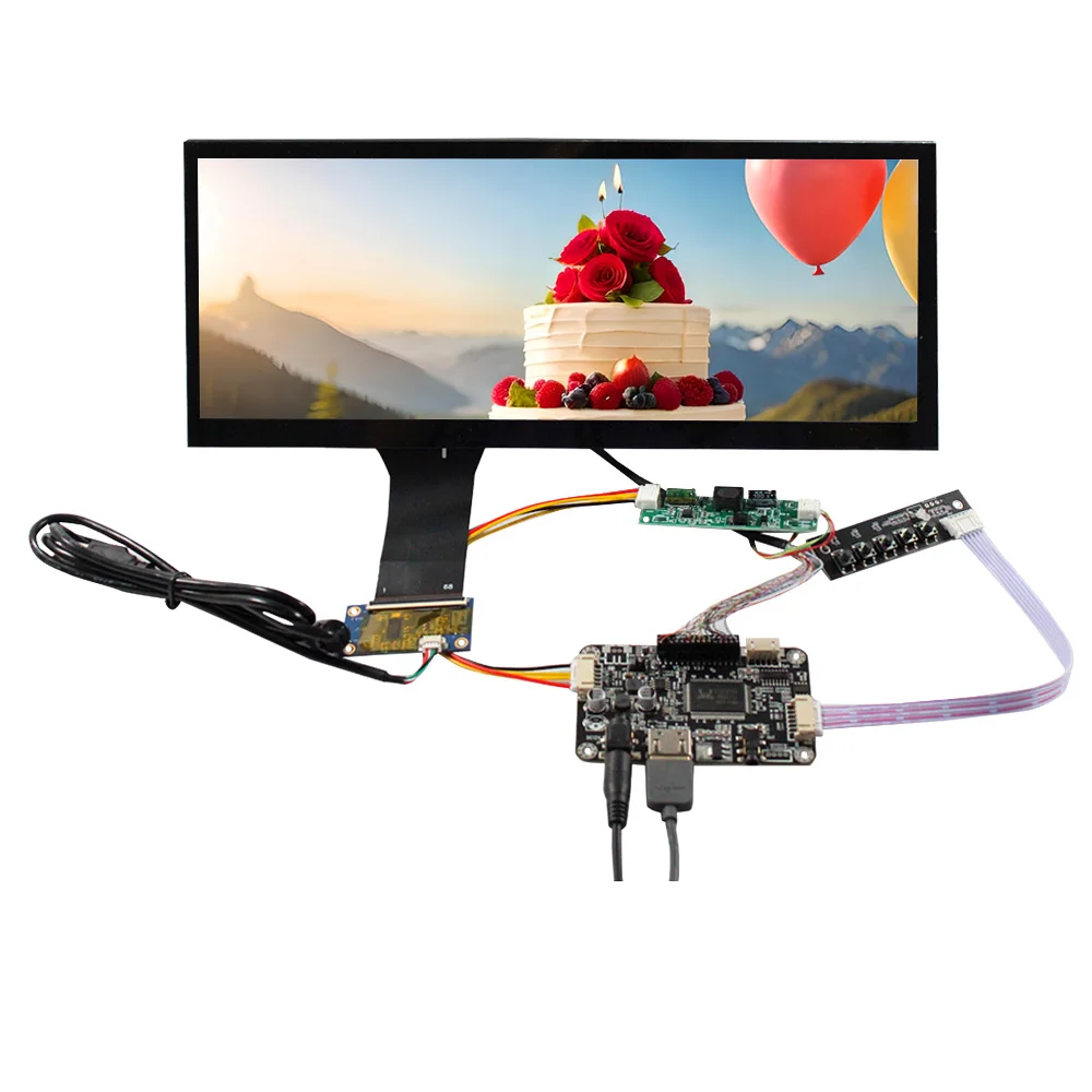 12,3-дюймовый широкополосный сенсорный экран IPS 1920x720 FHD 850nit и плата управления HD-MI, 50 контактов LVDS
