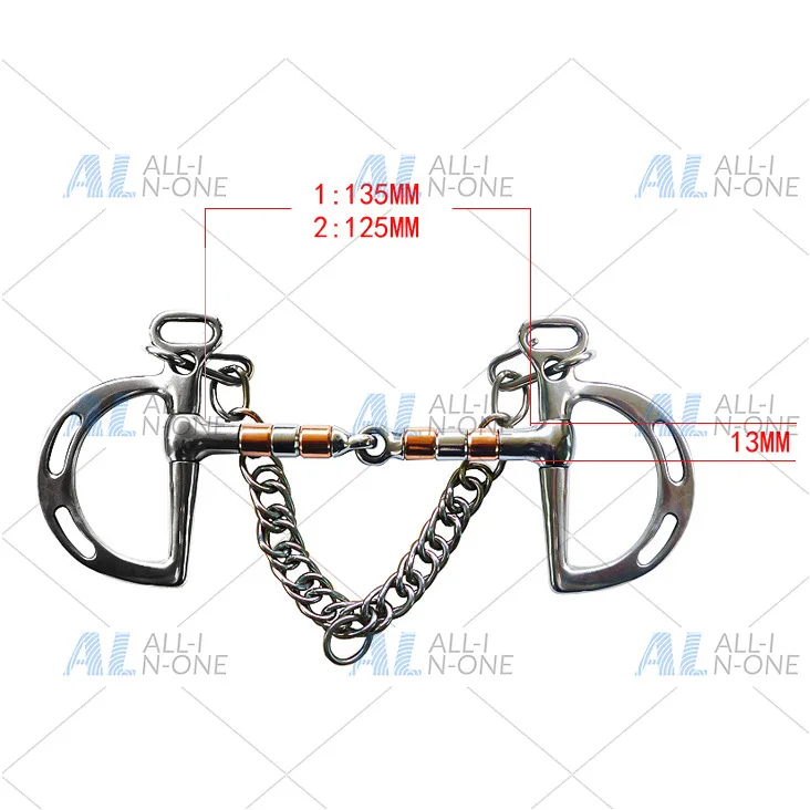 High Quality Premium Horse Riding Bits White Steel Horse Mouth Armature with Copper Tube Rust-Proof Chewing Gear