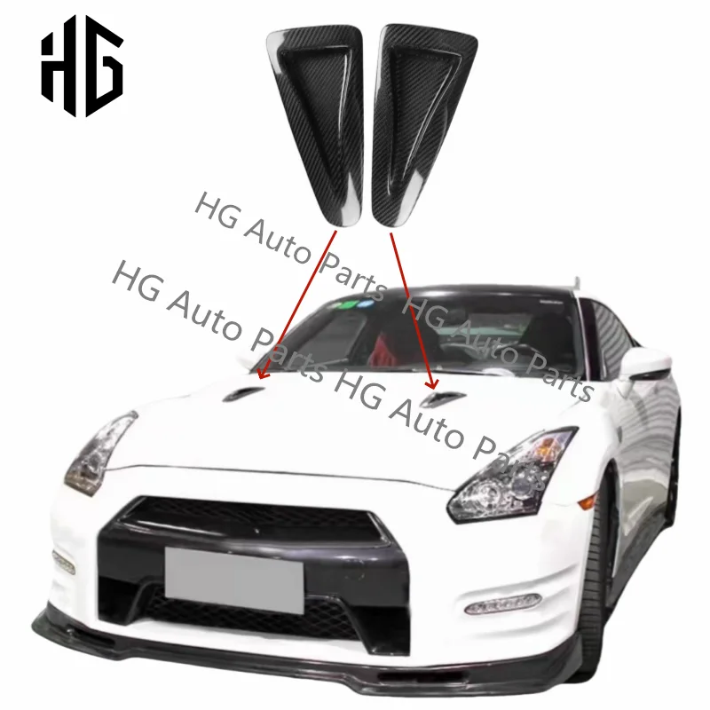 

For GTR R35 Front Bonnet Cover Tuyeres Real Carbon Fiber Engine Hood Air Vents For Nissan GTR R35