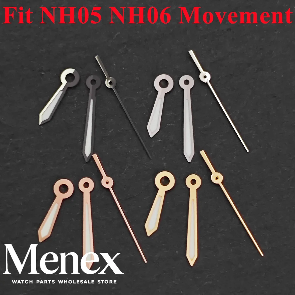 Menex 4-Piece Luminous Sword Pointer Set for NH05 NH06 Watch Movement Replacement Parts Silver Gun Gold Rose Gold