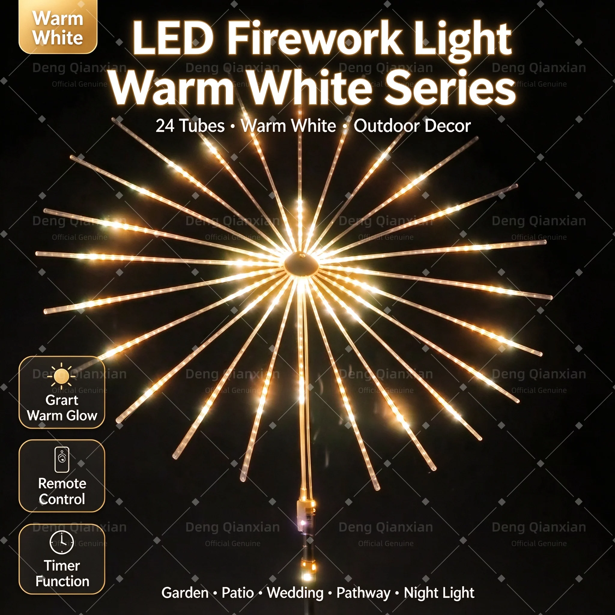 2026 New Firework Light, Windmill Rotating LED, Double-Sided Programmable, Sound Sync, Waterproof Square Holiday Decor