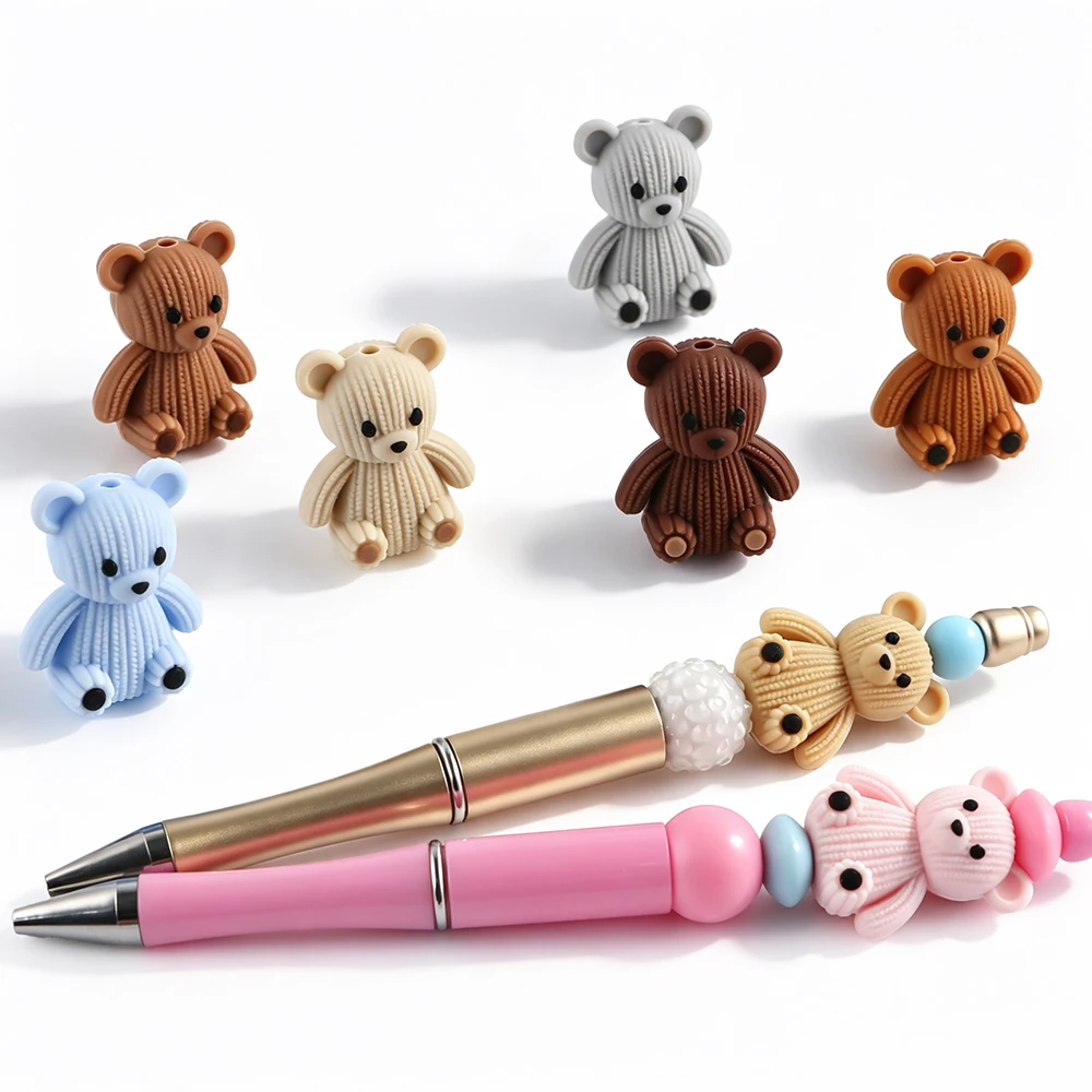 5pcs/Lot Halloween Christmas Santa Claus Elk Gingerbread Man Tree Bear 3D Silicone Focal Beads DIY Jewelry Making Accessories