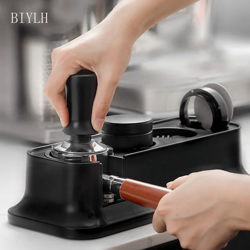 Coffee Press Powder Holder Coffee Machine Handle Bracket 51/53/58mm Filling Powder Holder ABS Powder Press Hammer Storage Rack