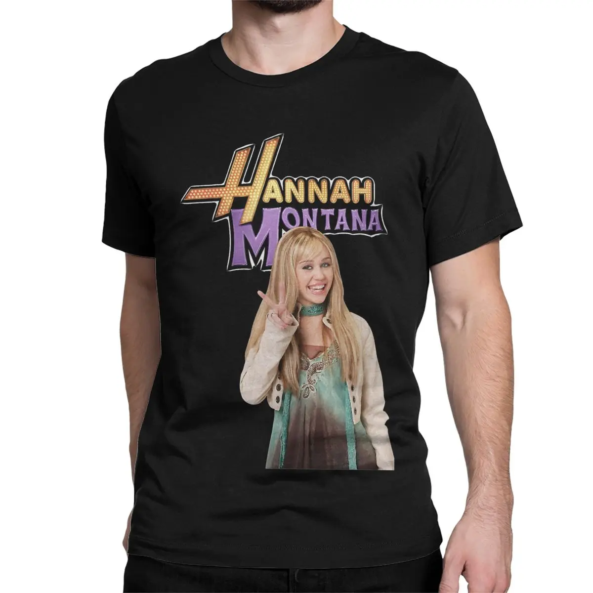 Hannah Montana Men Women's T Shirt Miley Cyrus Movie Novelty Tees Short Sleeve Round Collar T-Shirt 100% Cotton Printed Tops