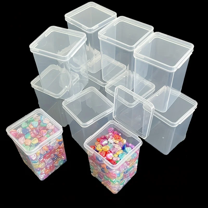 Versatile 12-Compartment Storage Box Set Sturdy Plastic Hinged-Lid Design Compact Modular Organizer for Home And Office